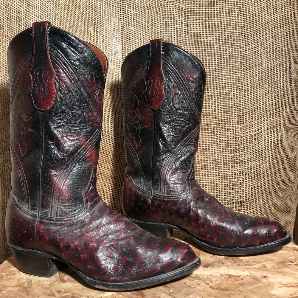 Tony Lama Mens Boots- Ostrich and Calf Leather